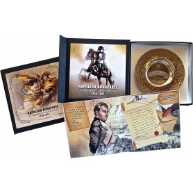 Coffret Assiette en cuivre argent-Livret «Napoléon et la Grande Armée»